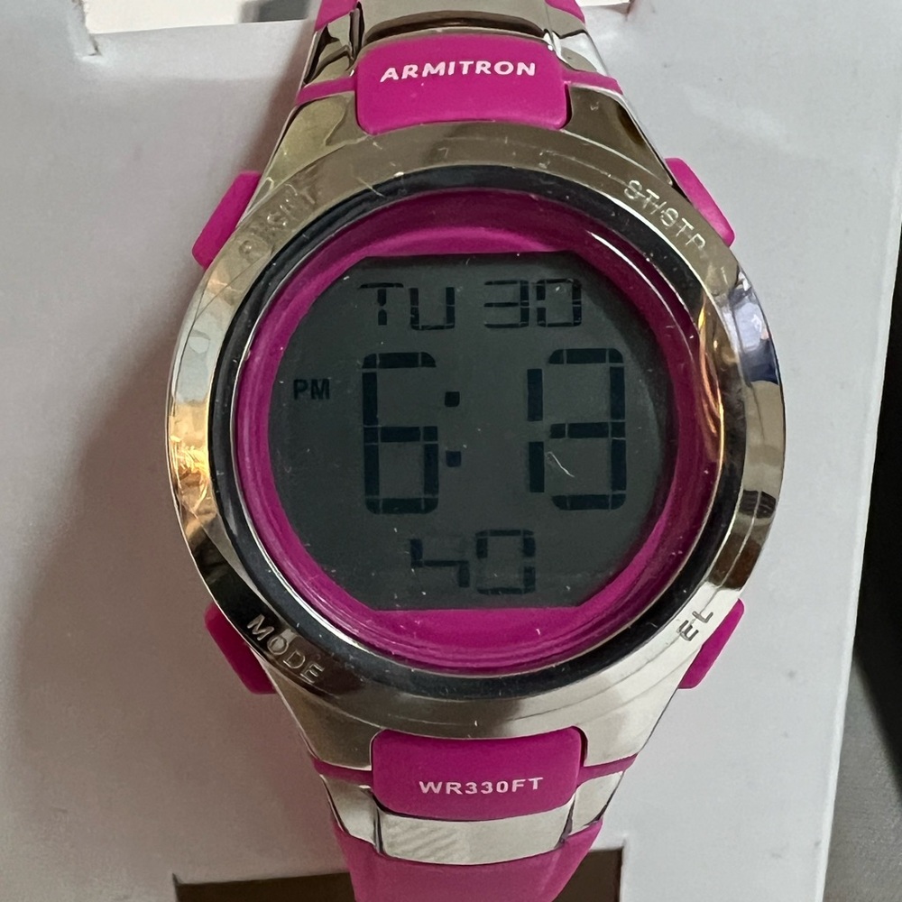Armitron Pink and Silver Women's Digital Watch